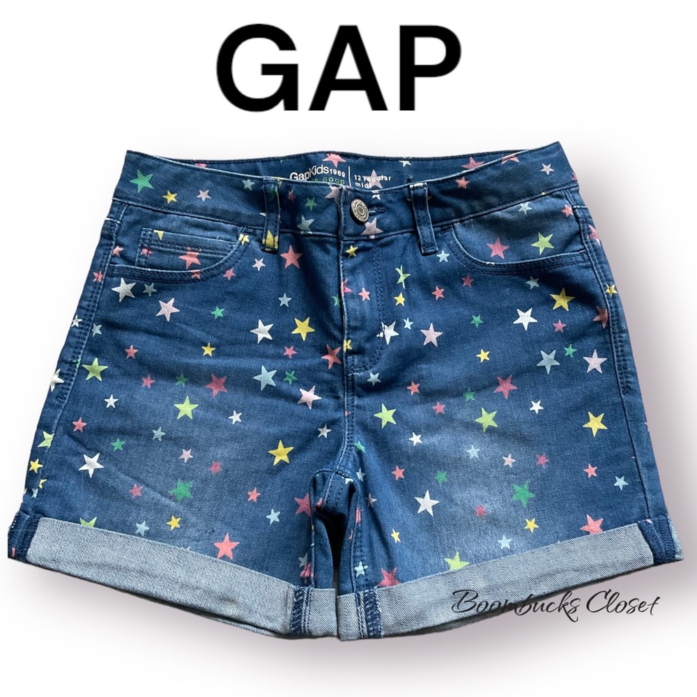 Gap Stars denim shorts colorful Star Print Size 12